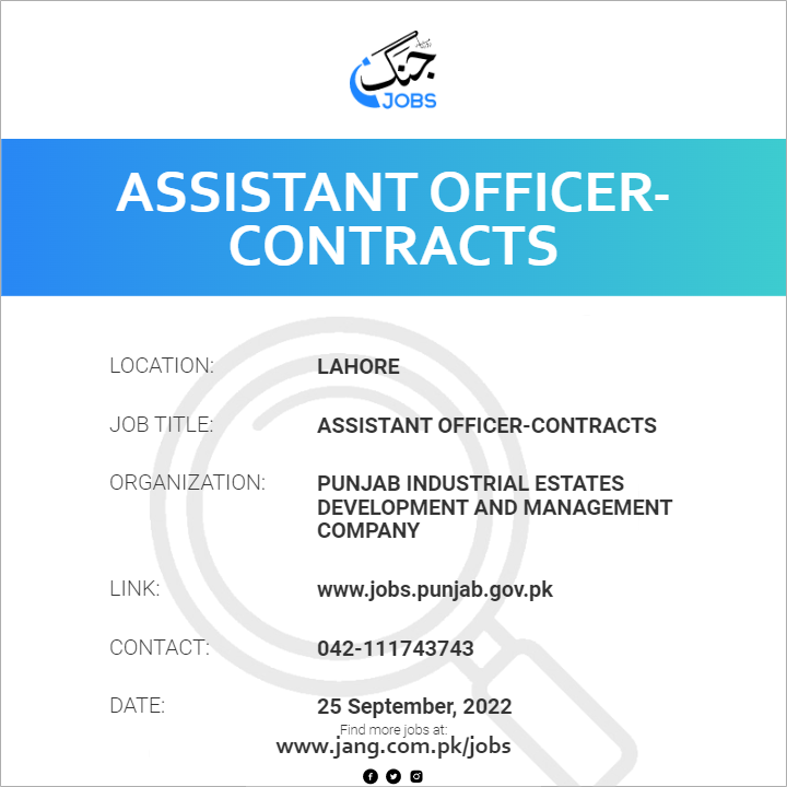 Assistant Officer-Contracts