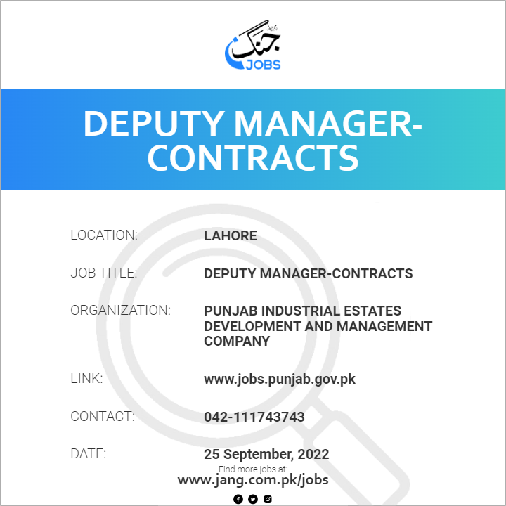 Deputy Manager-Contracts