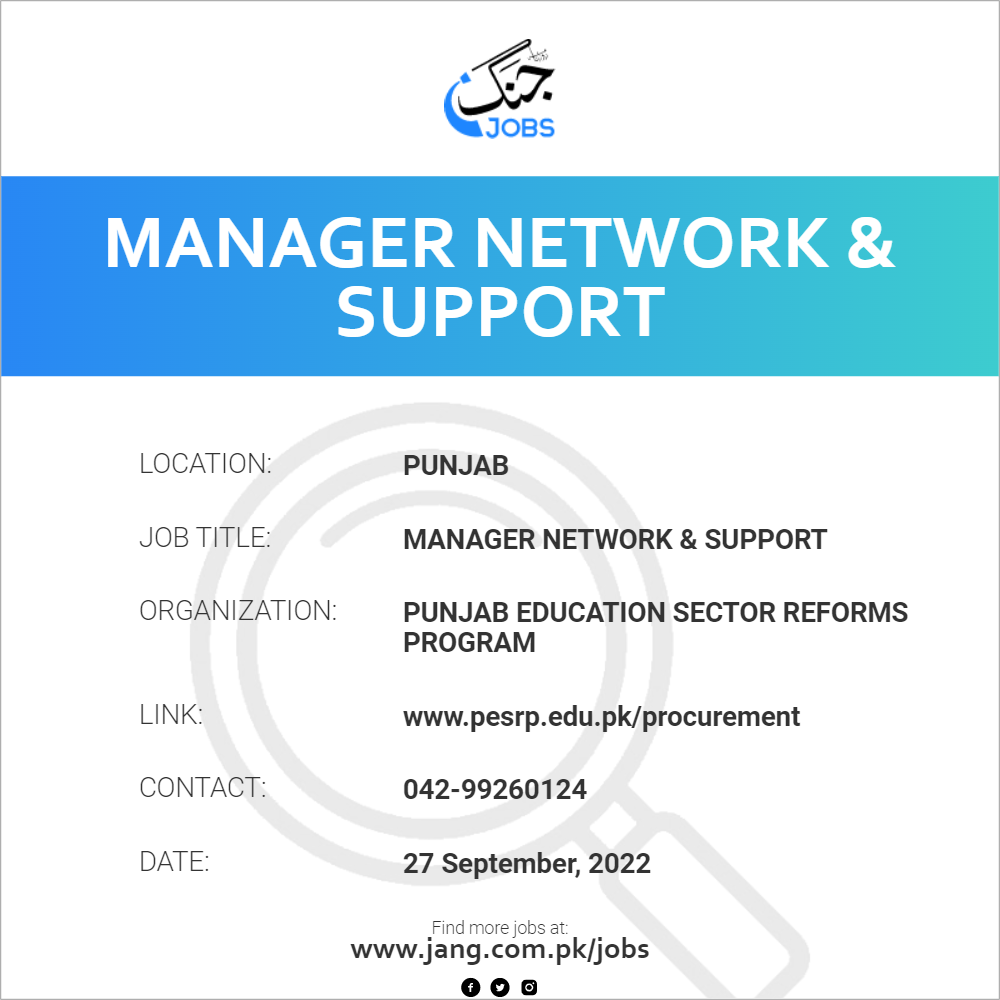 Manager Network & Support