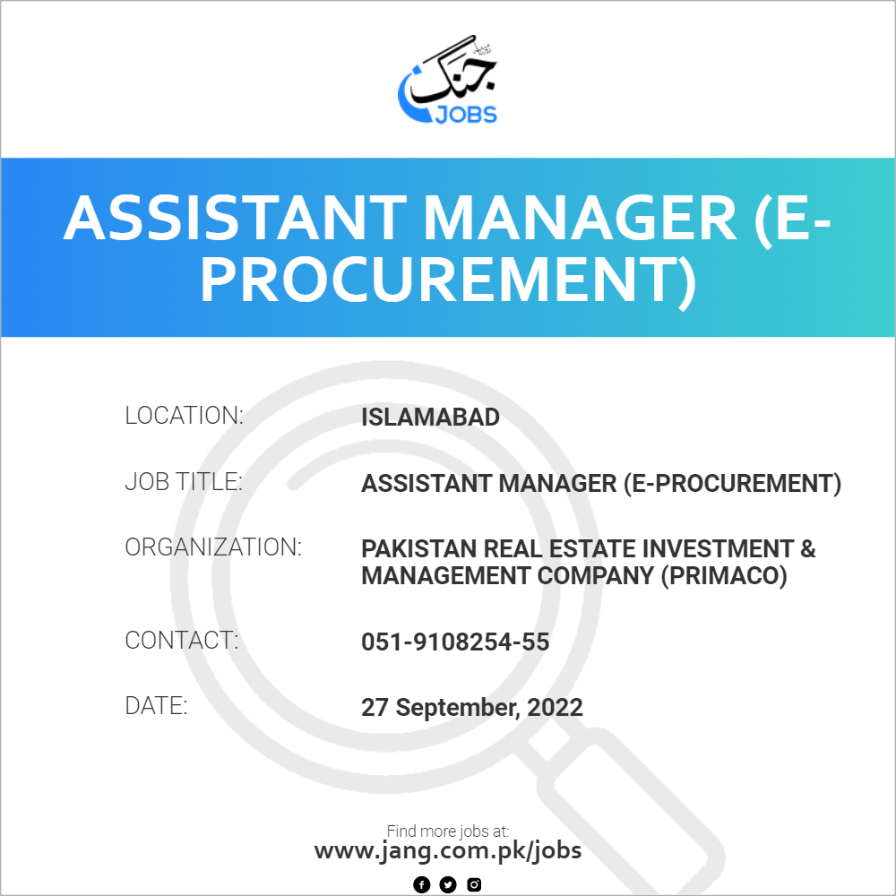 Assistant Manager (E-Procurement)