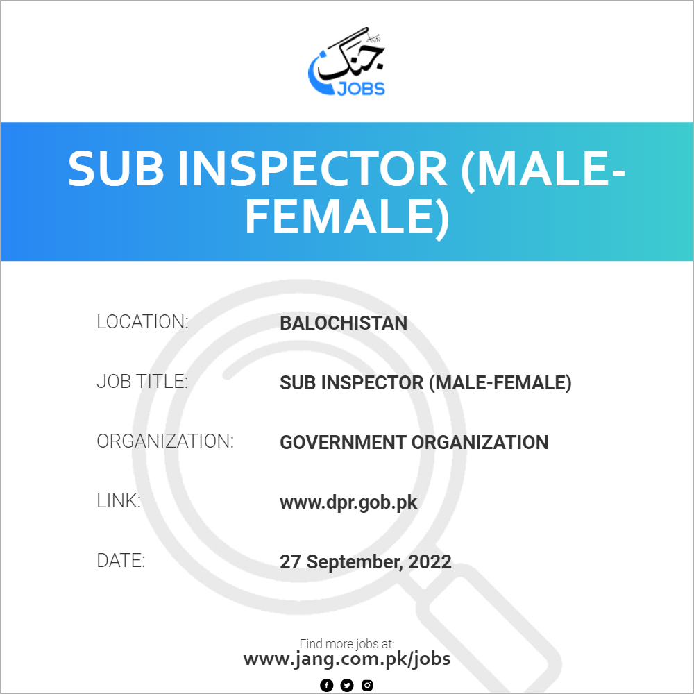 Sub Inspector (Male-Female)