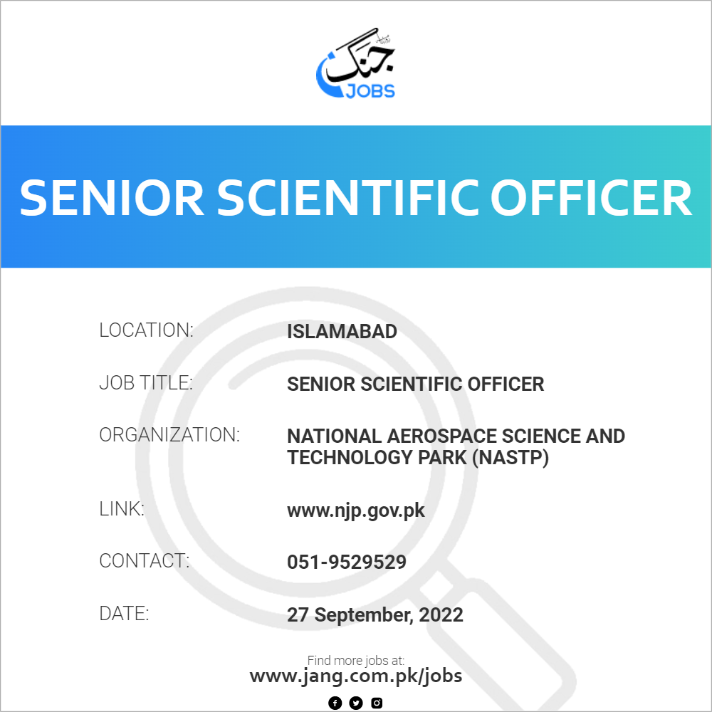 Senior Scientific Officer