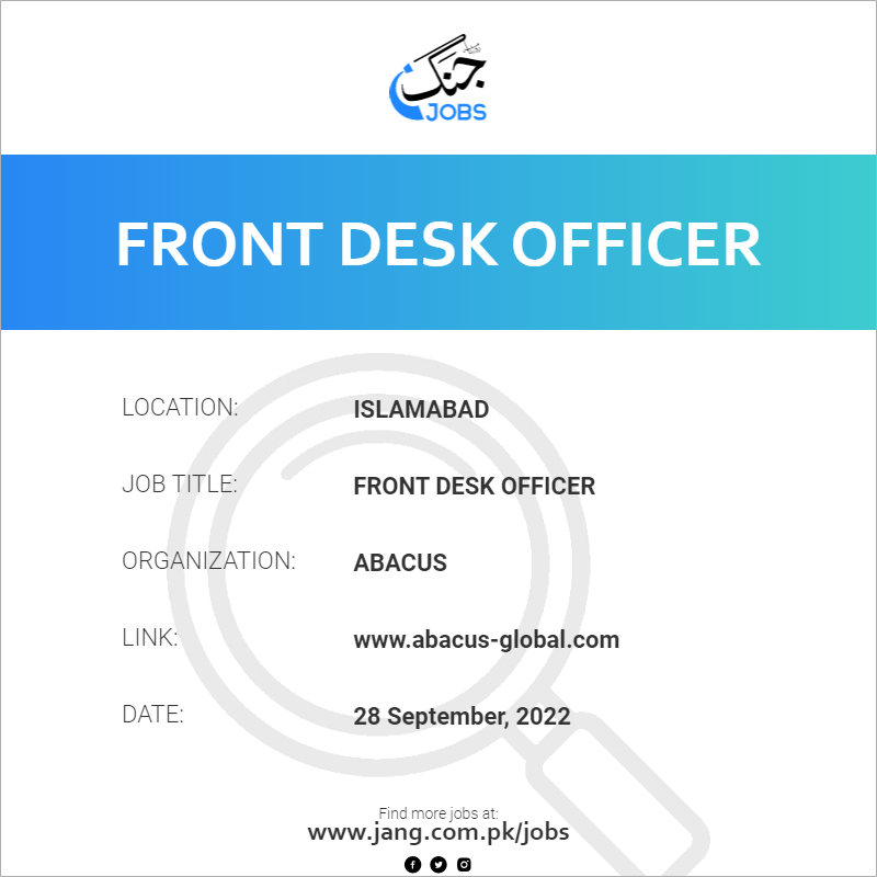 Front Desk Officer