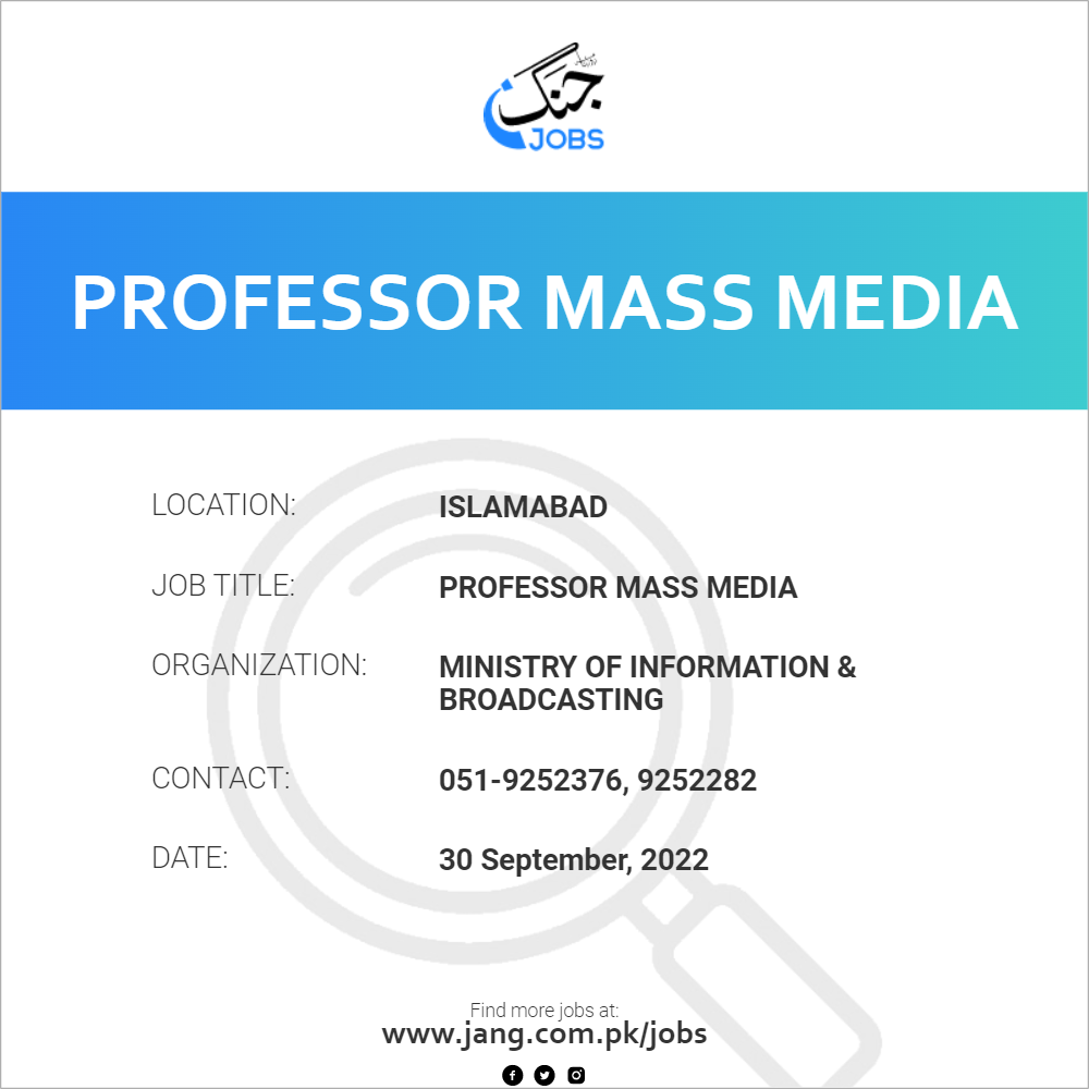 Professor Mass Media