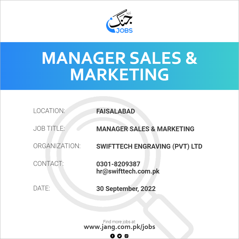 Manager Sales & Marketing