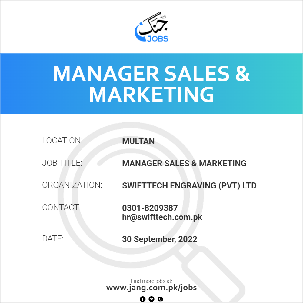 Manager Sales & Marketing