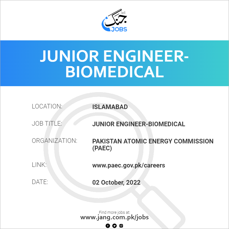 Junior Engineer-Biomedical