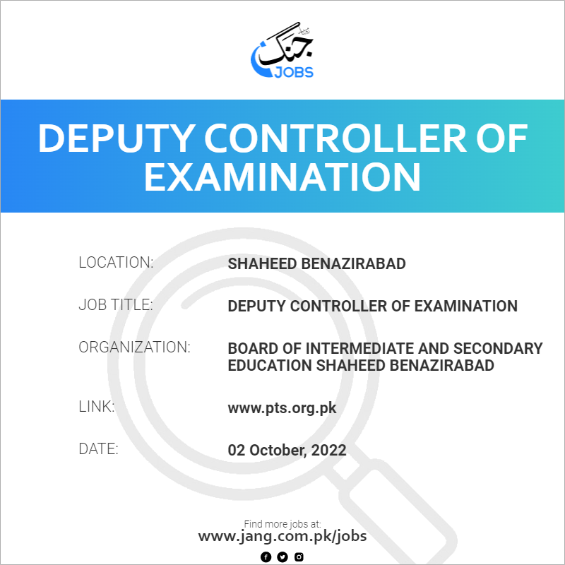 Deputy Controller Of Examination