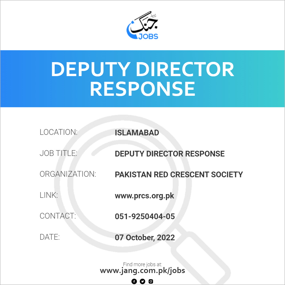 deputy-director-response-job-pakistan-red-crescent-society-jobs-in