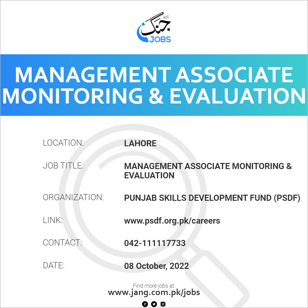 Management Associate Monitoring & Evaluation