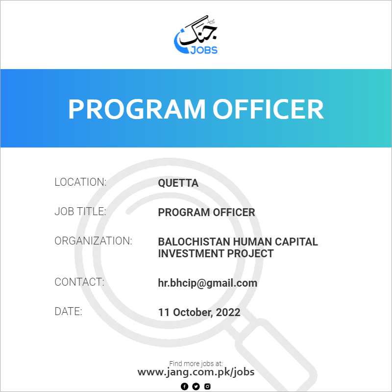 program-officer-job-balochistan-human-capital-investment-project