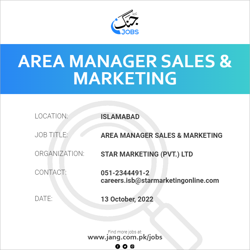 Area Manager Sales & Marketing