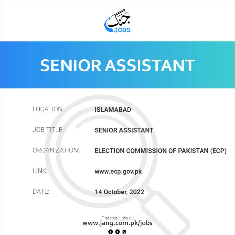 senior-assistant-job-election-commission-of-pakistan-ecp-jobs-in