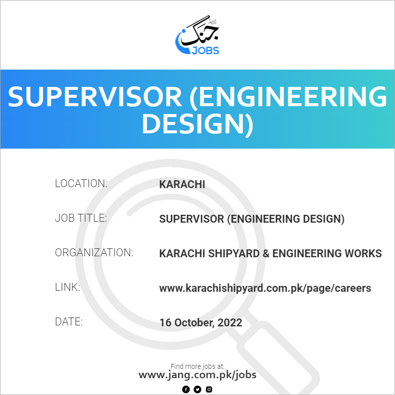 supervisor-engineering-design-job-karachi-shipyard-engineering