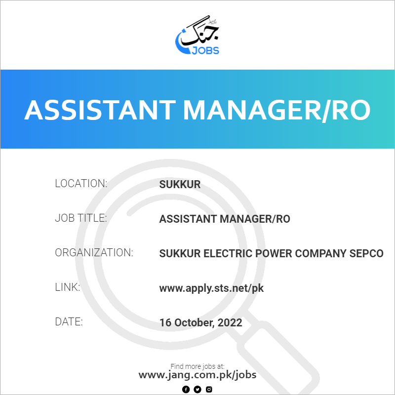 Assistant Manager/RO