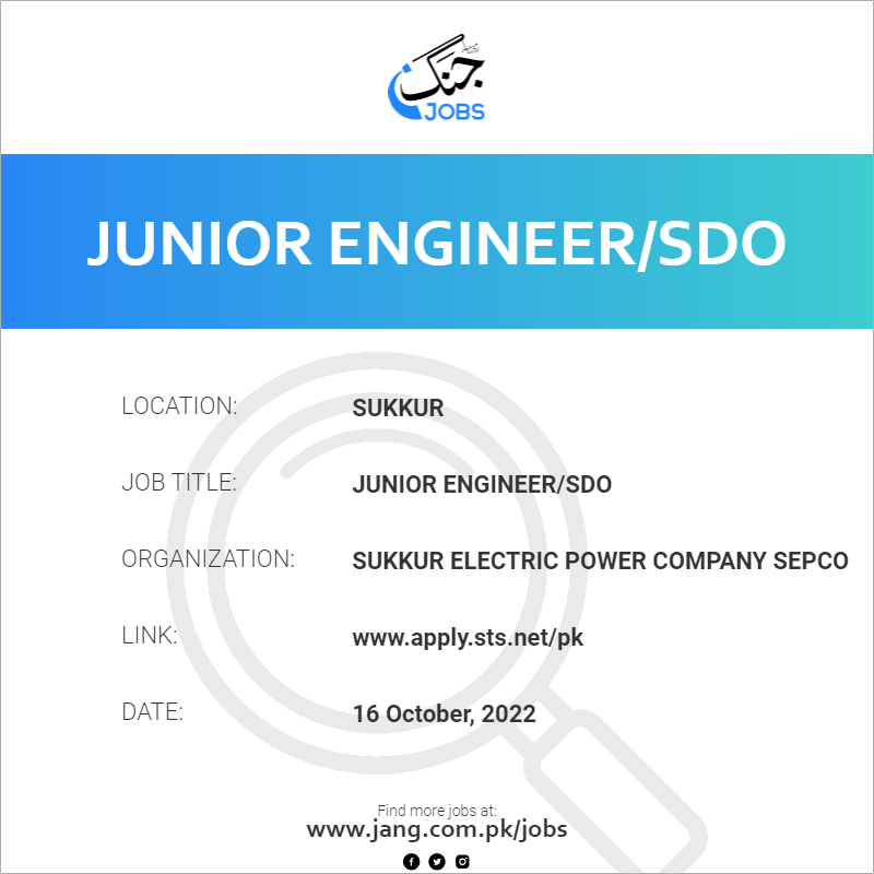 Junior Engineer/SDO