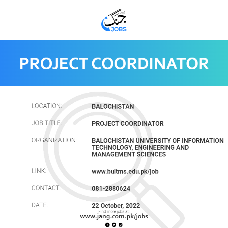 project-coordinator-job-balochistan-university-of-information