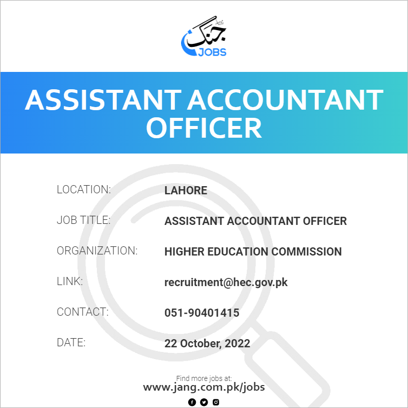 Assistant Accountant Officer 