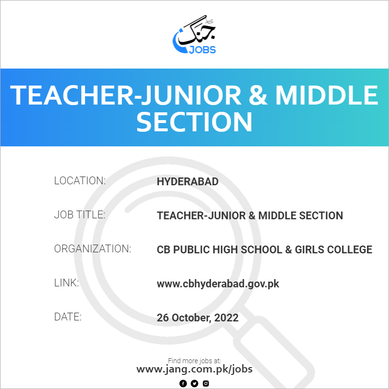 Teacher-Junior & Middle Section