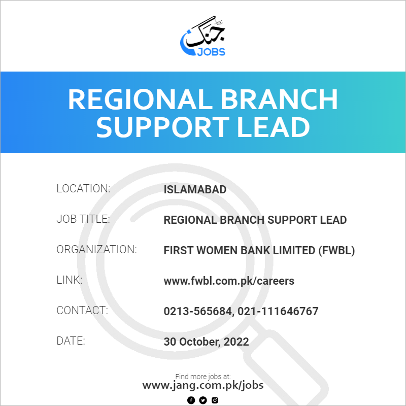 regional-branch-support-lead-job-first-women-bank-limited-fwbl