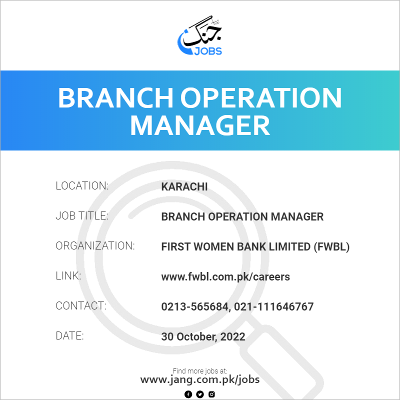 Branch Operation Manager