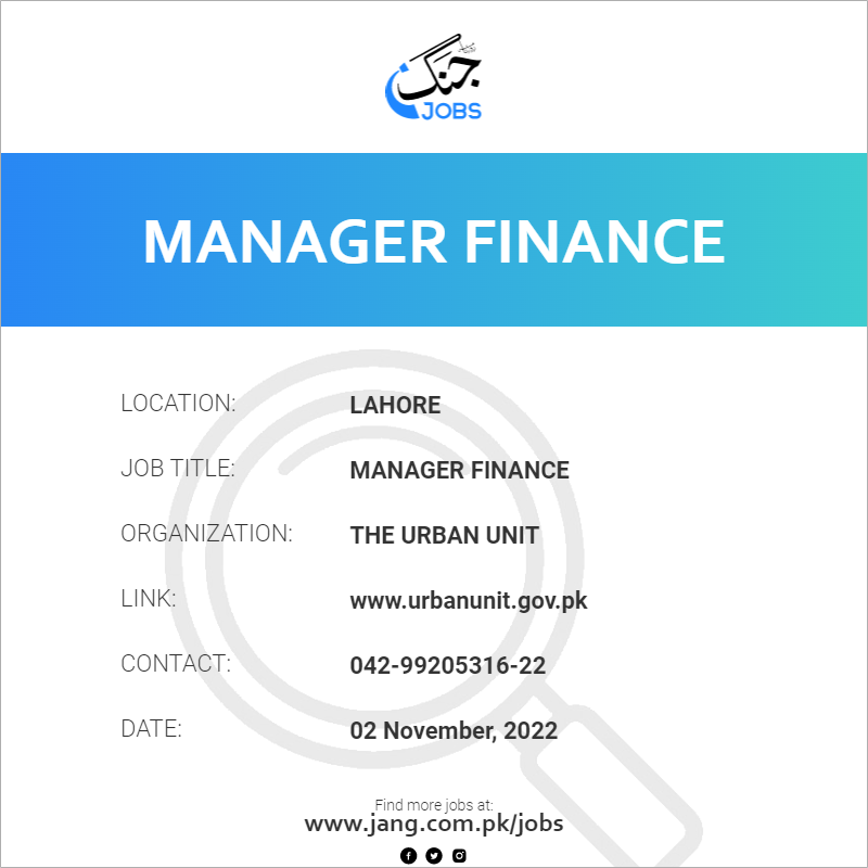 Manager Finance