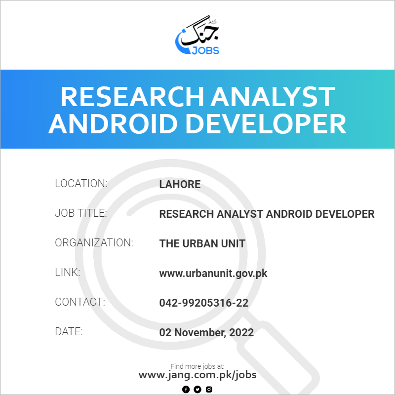 Research Analyst Android Developer