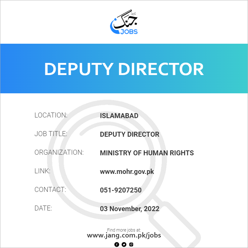 deputy-director-job-ministry-of-human-rights-jobs-in-islamabad-54435