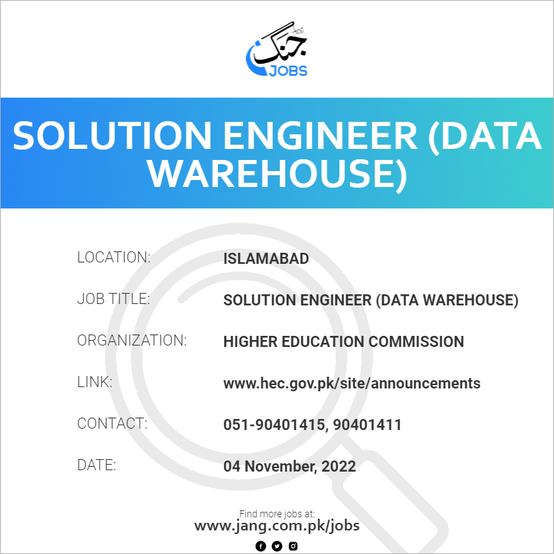 Solution Engineer (Data Warehouse)