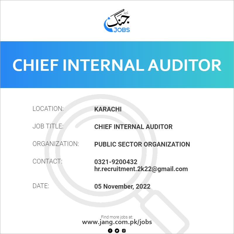 chief-internal-auditor-job-public-sector-organization-jobs-in