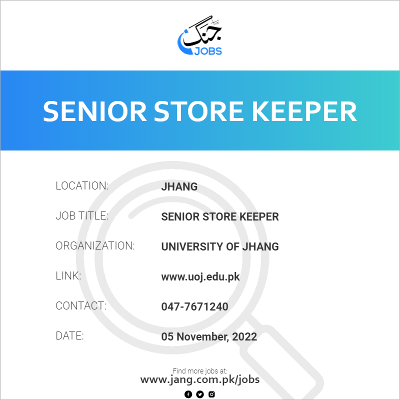 Senior Store Keeper