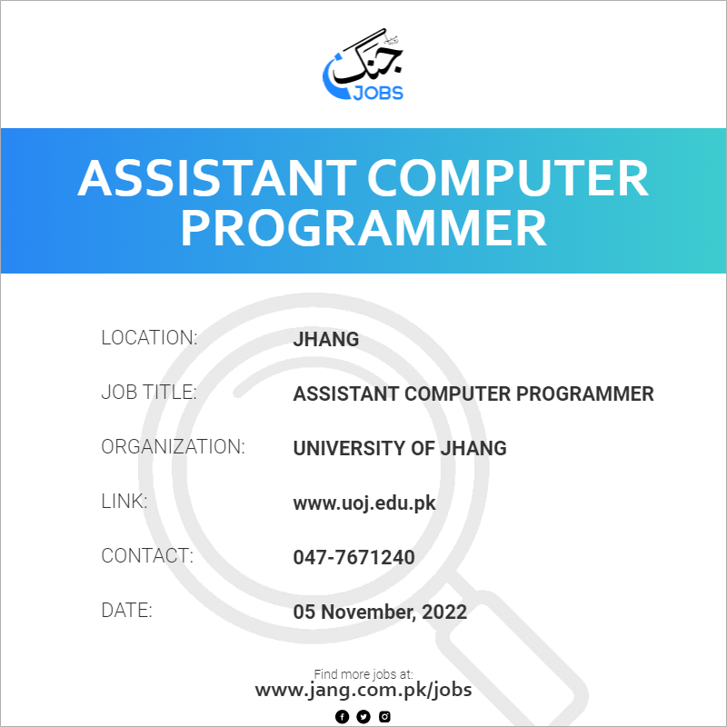 Assistant Computer Programmer