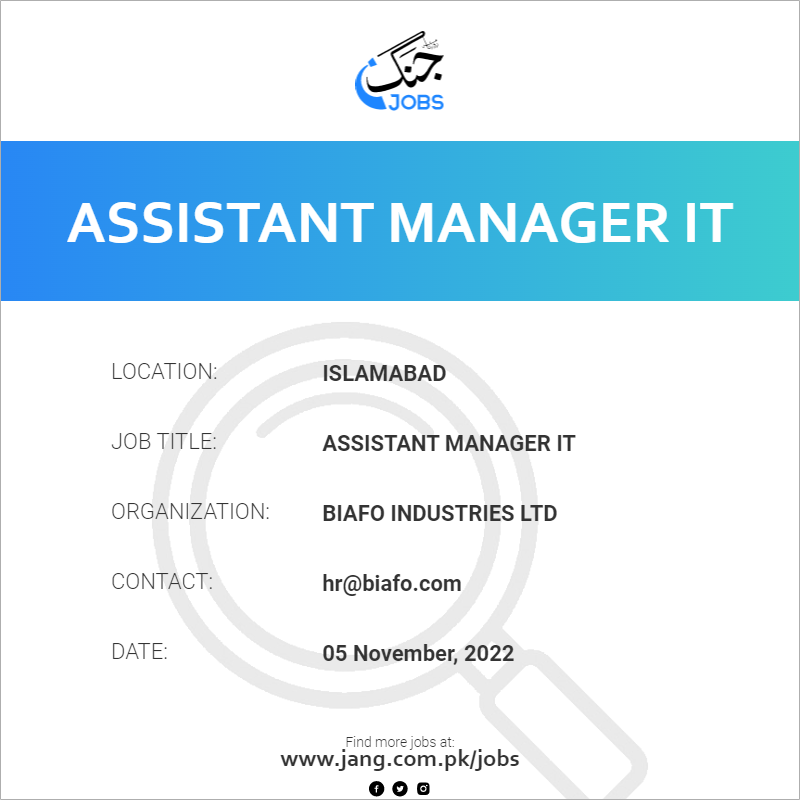 Assistant Manager IT