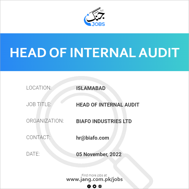 Head Of Internal Audit