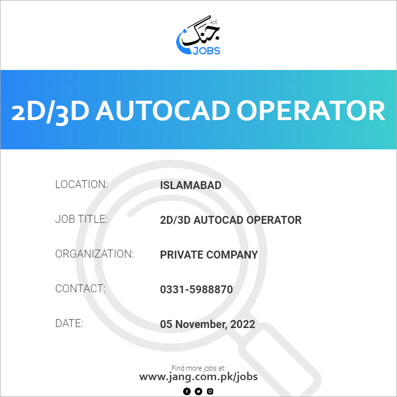 2D/3D AutoCAD Operator