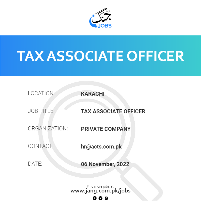 Tax Associate Officer