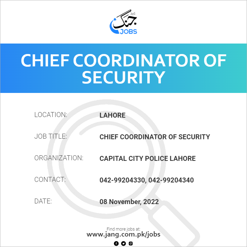 Chief Coordinator Of Security 