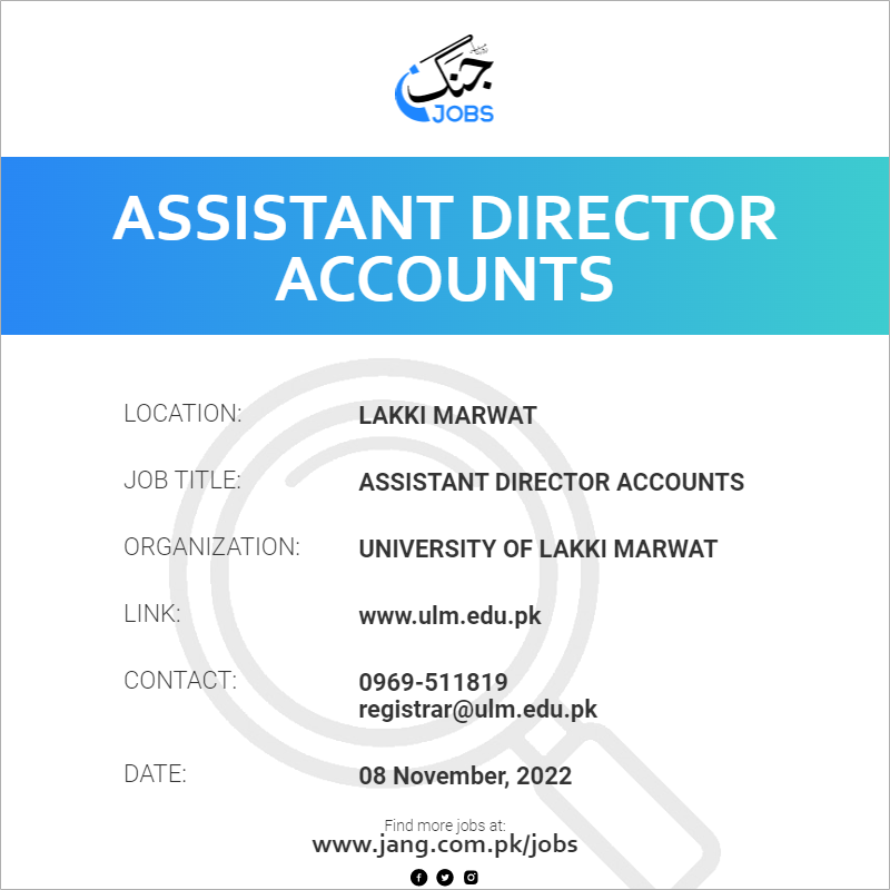 Assistant Director Accounts