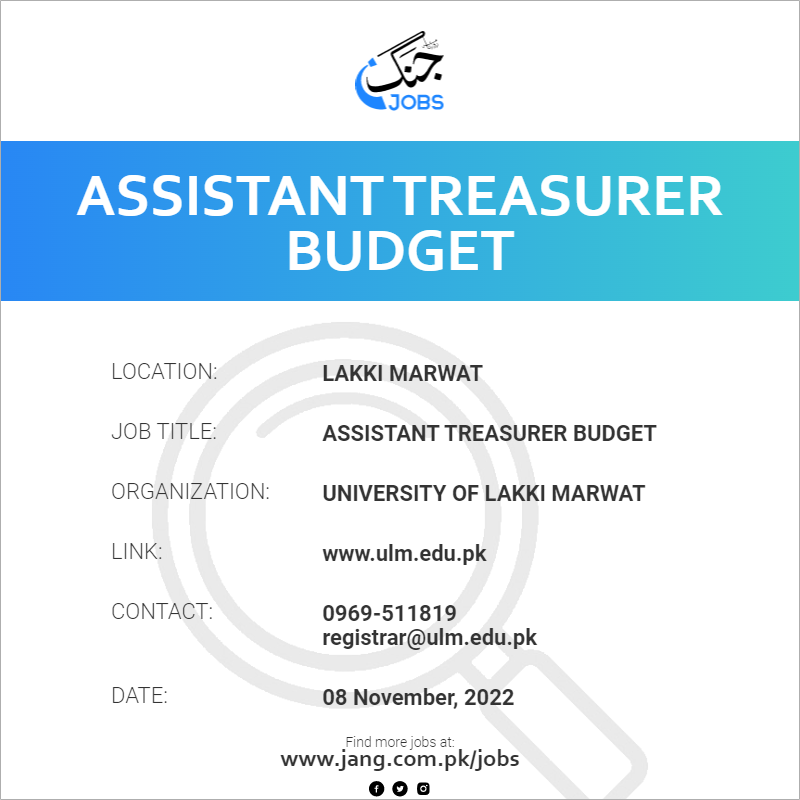 Assistant Treasurer Budget