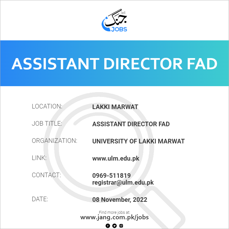 Assistant Director FAD 