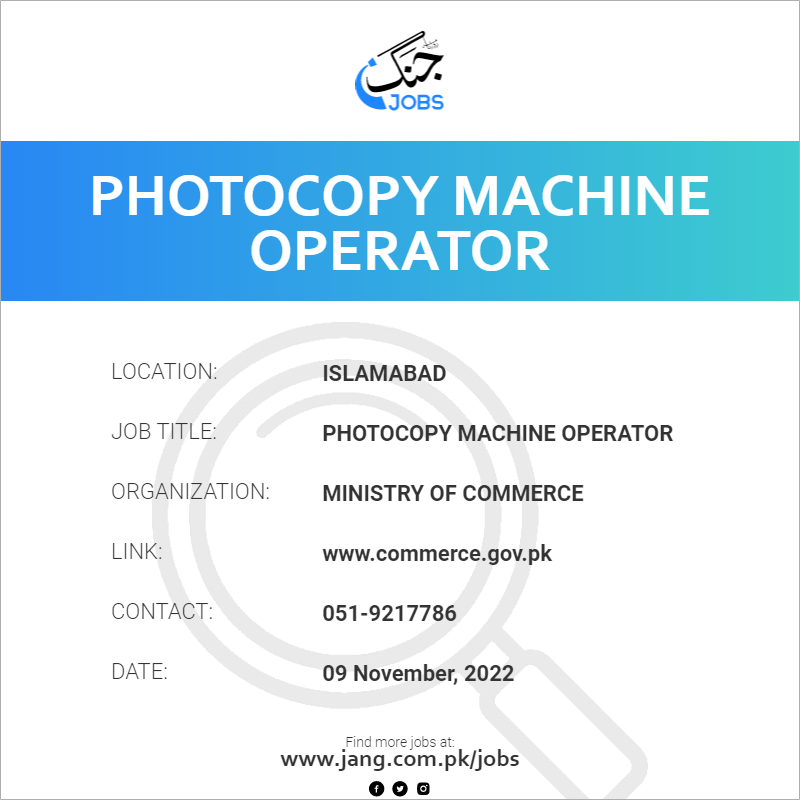 Photocopy Machine Operator