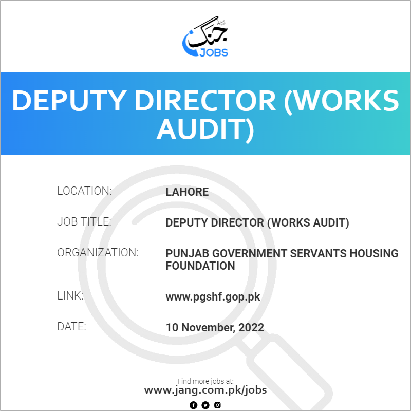Deputy Director (Works Audit)