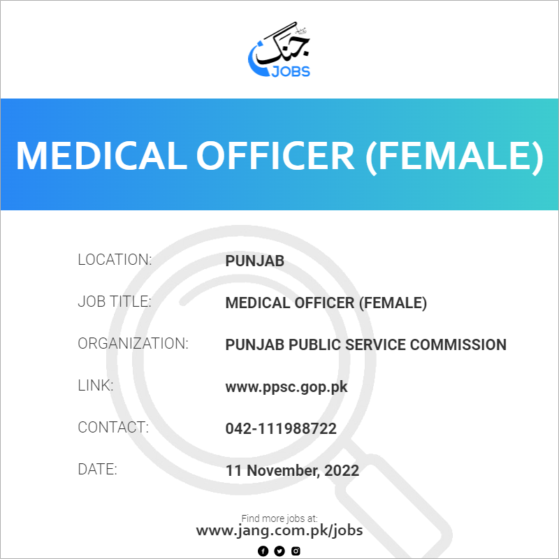Medical Officer female Job Punjab Public Service Commission Jobs medical-officer-female-job-punjab-public-service-commission-jobs