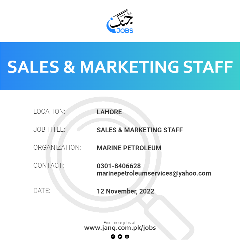Sales & Marketing Staff