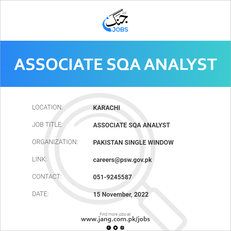 Associate SQA Analyst