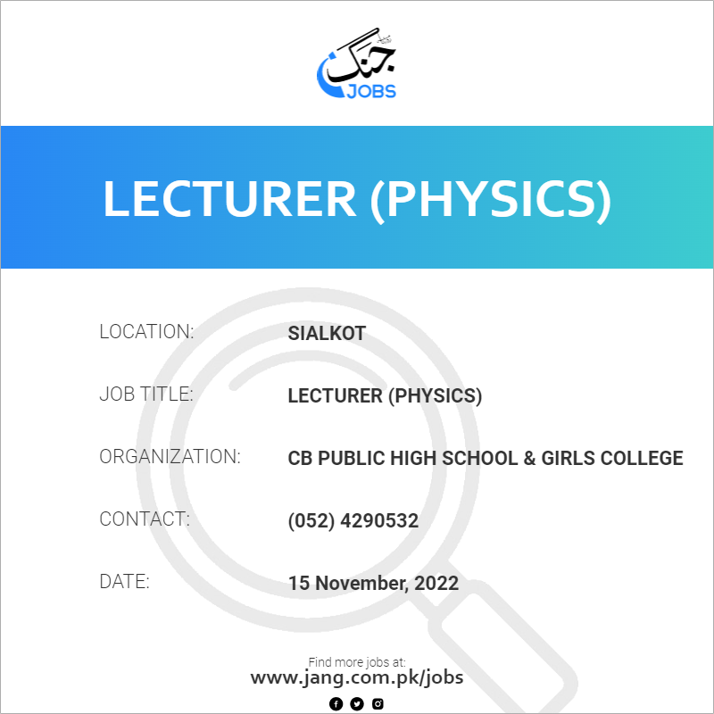 Lecturer (physics)