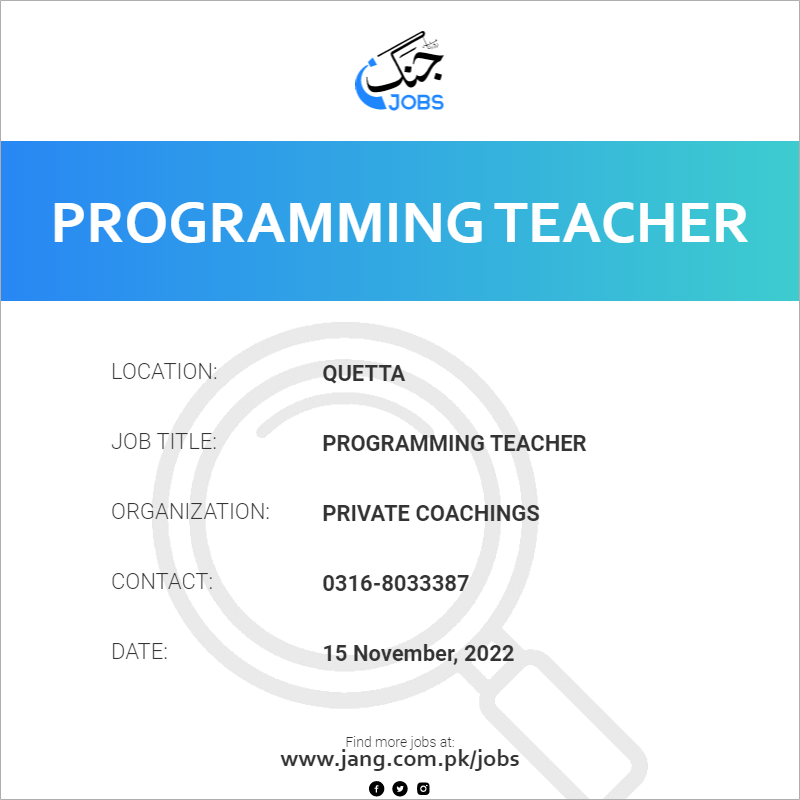 Programming Teacher