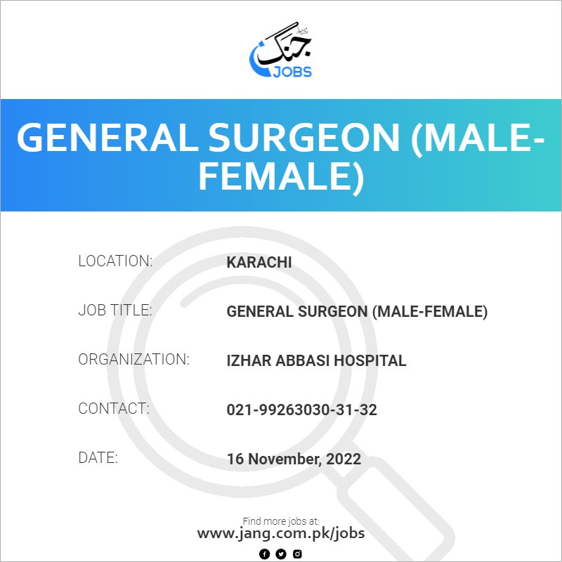 General Surgeon (Male-Female)