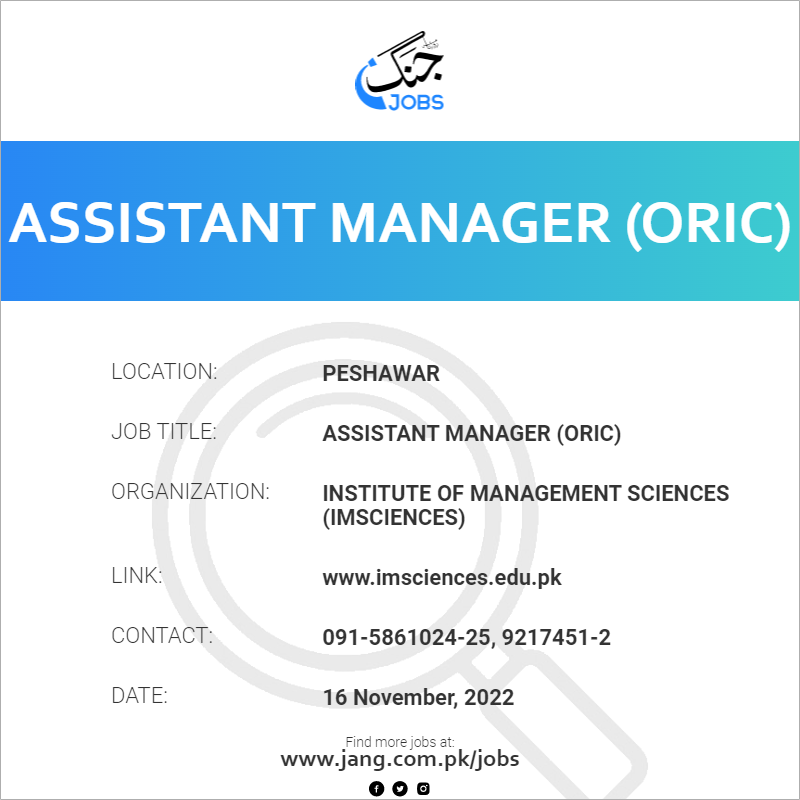 Assistant Manager (ORIC)