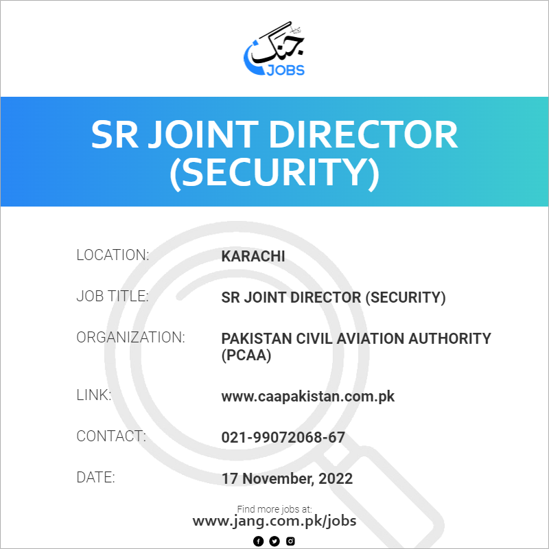 Sr Joint Director (Security)